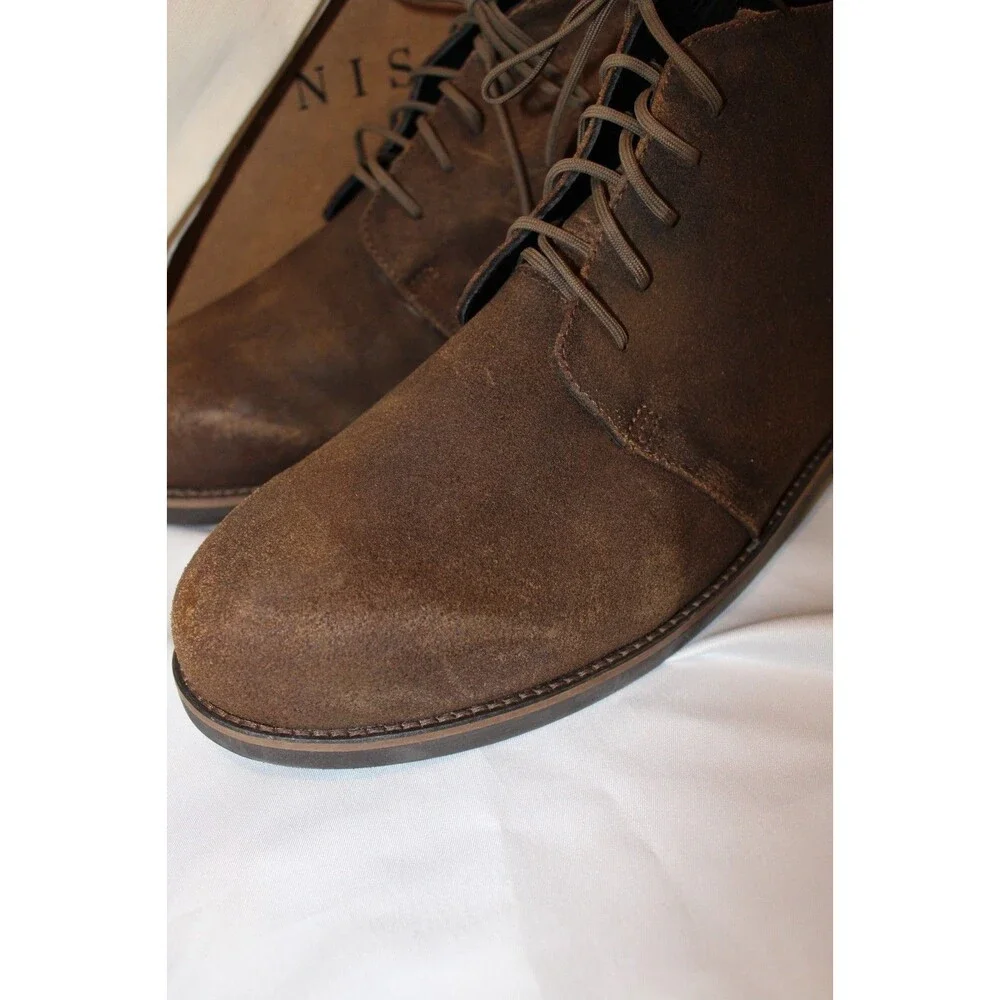 NISOLO MEN'S DAYTRIPPER CHUKKA LEATHER BOOTS WAXED BROWN SZ 10 NIB‎